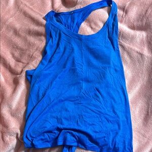 Lululemon Athletica Blue Asymmetrical Cut Out Tank Top
